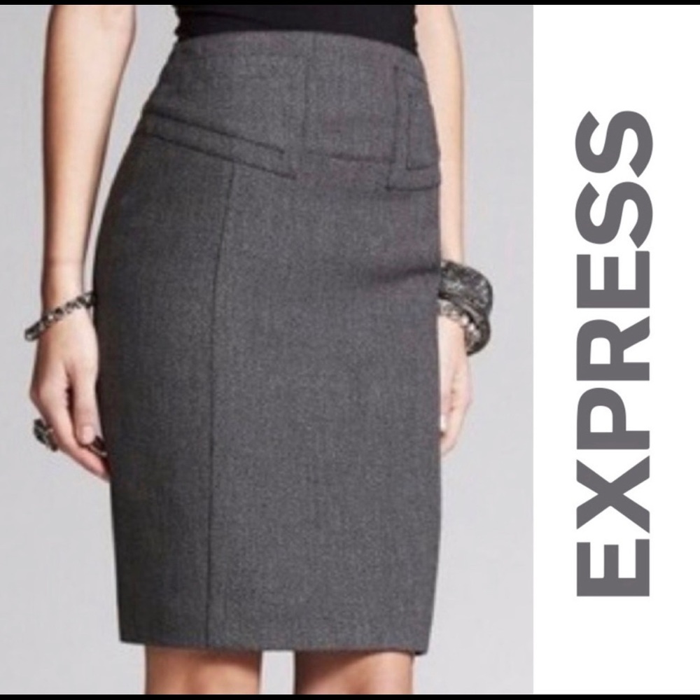 Express gray pencil skirt